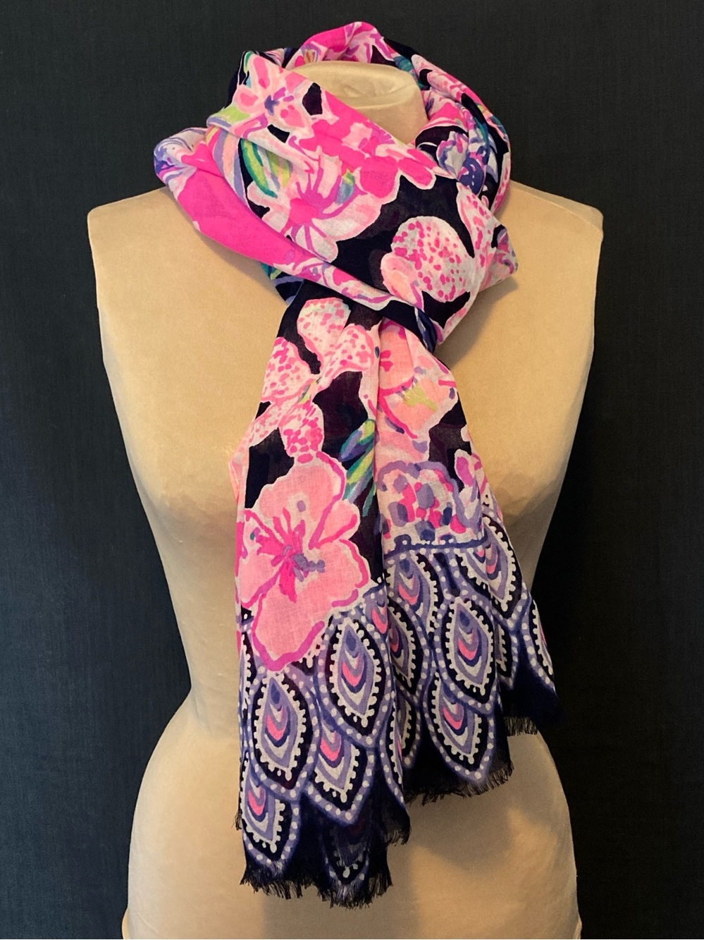 Lilly Pulitzer 100% Cotton Oblong Resort Scarf in Playa Hermosa Print | 27”x72”